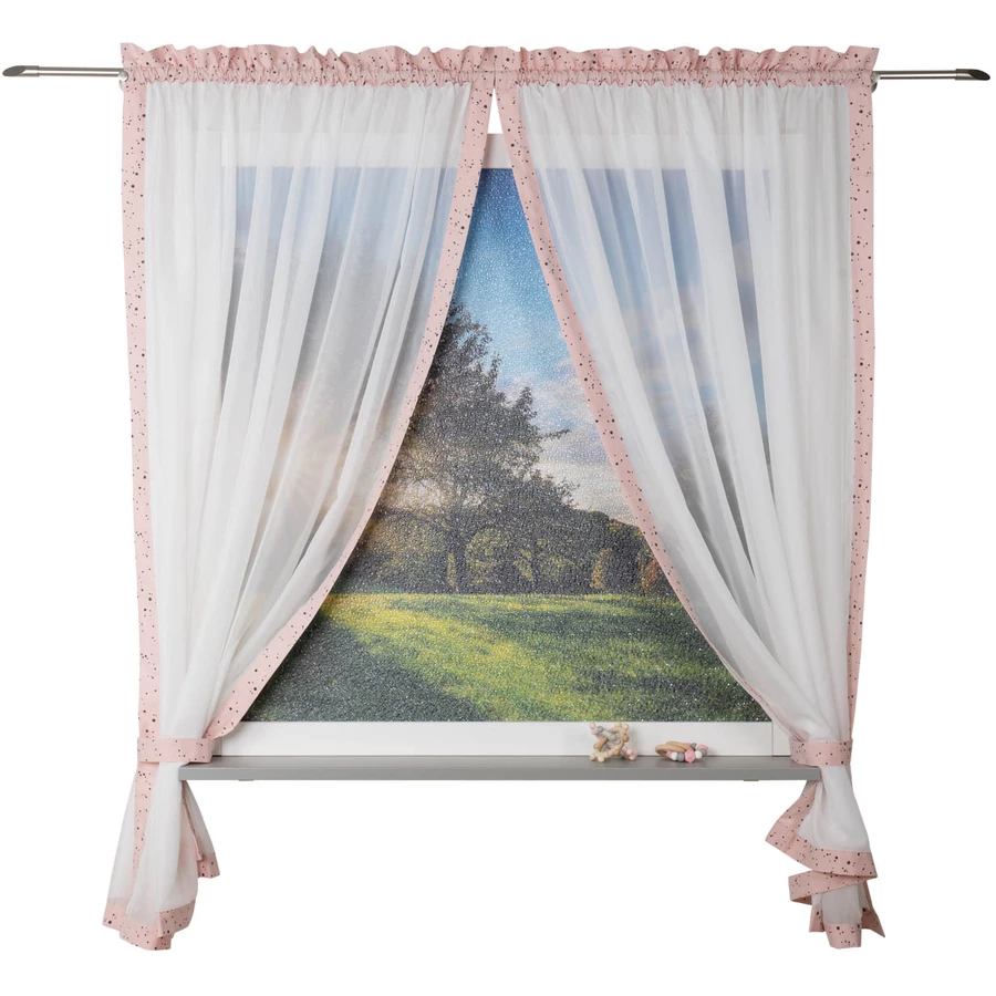 Be Be 's Collection Vorhang-Schlaufenschal 2-tlg. 3D-Schmetterling Rosa 100x170 cm