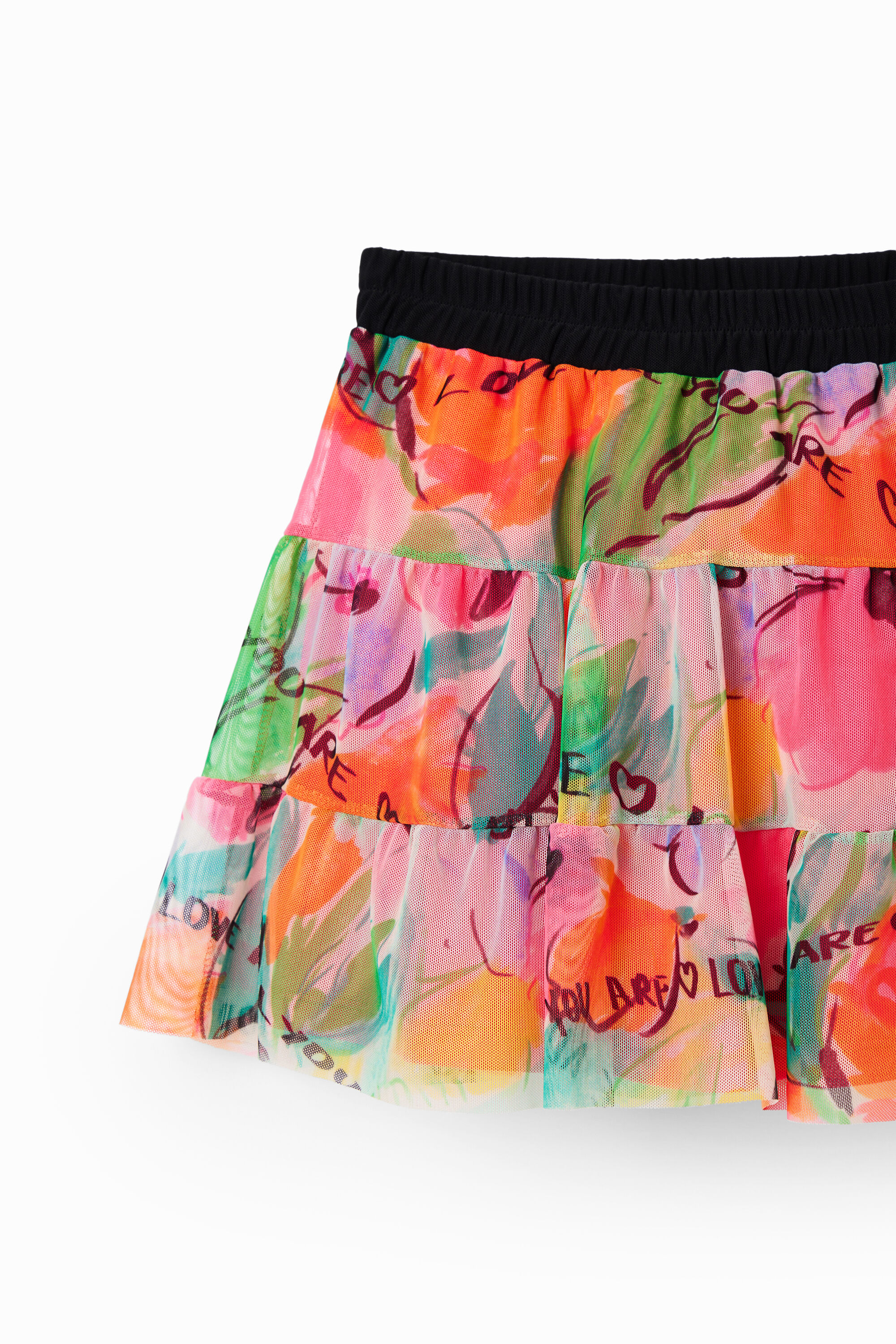 Mini-jupe tulle fleuri