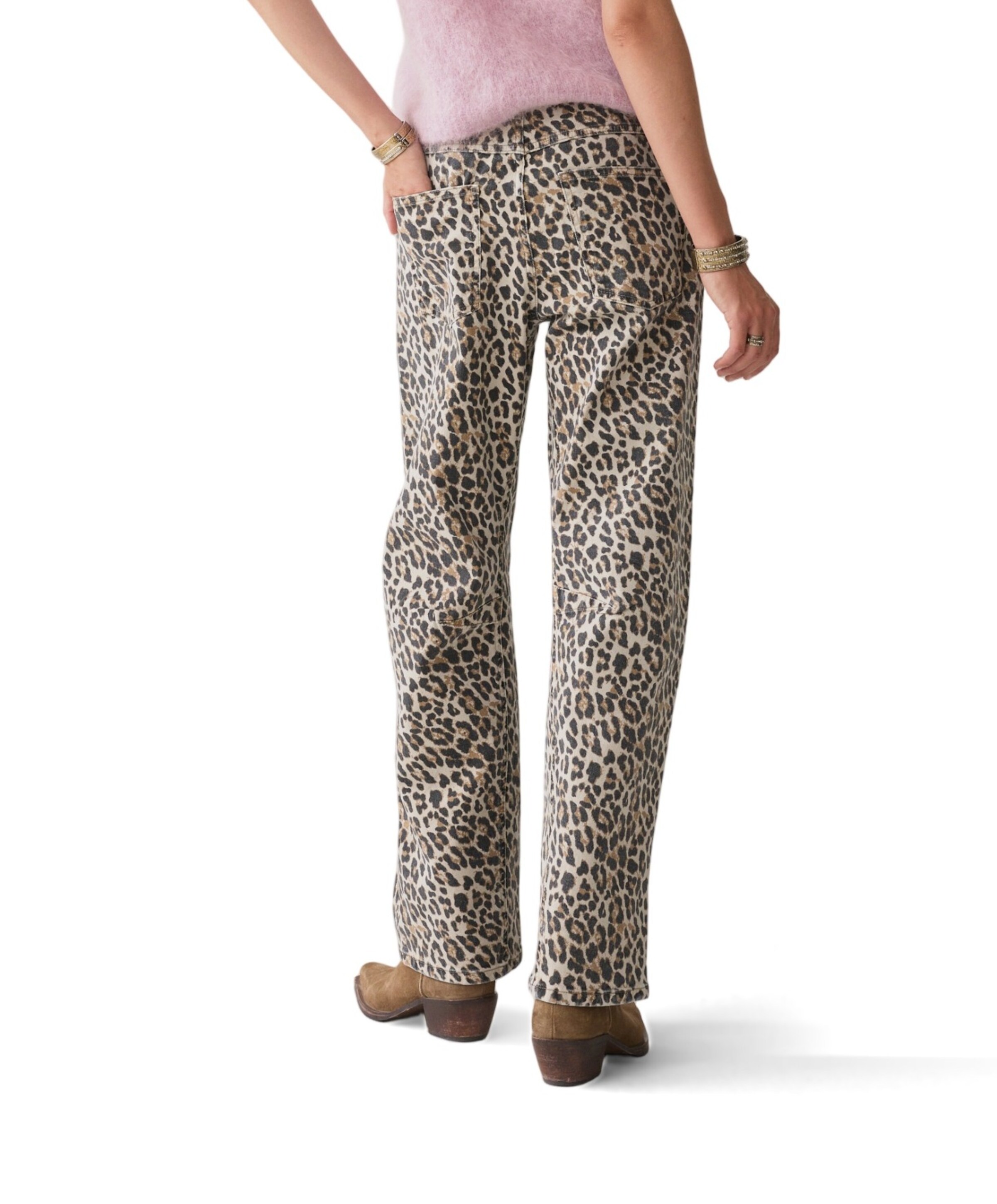 Summum Woman Cocoon Leopard printed twill dames broek beige