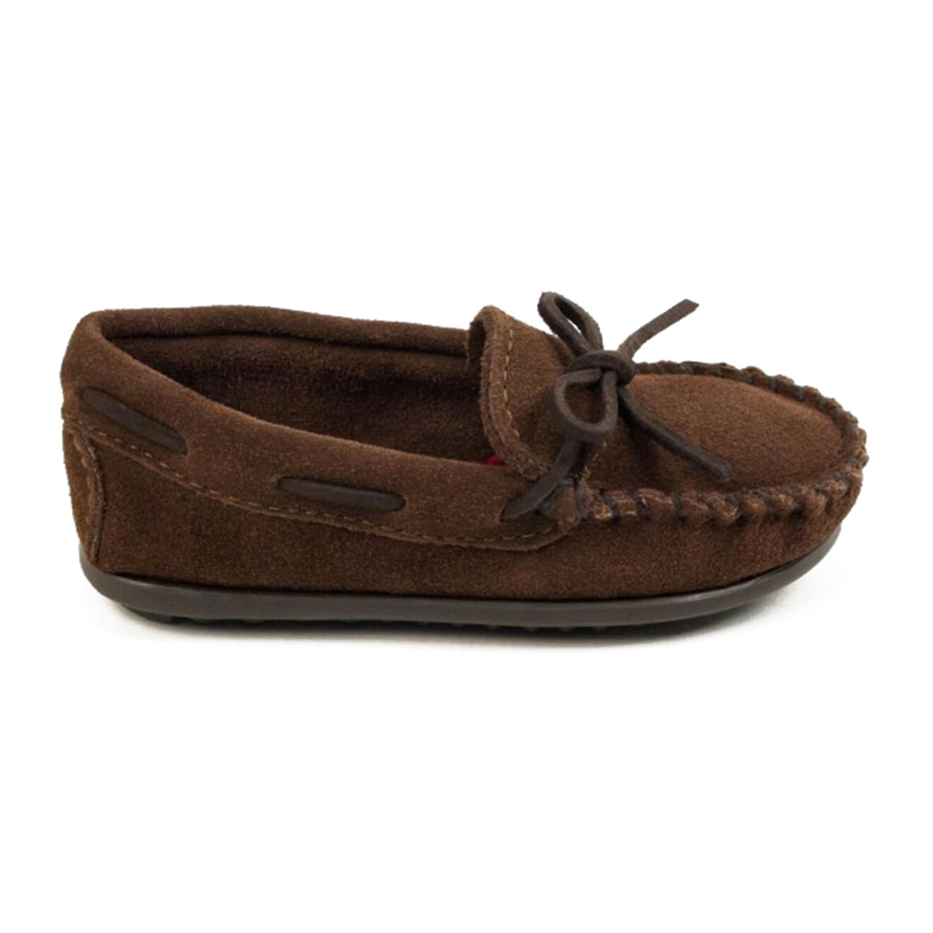 Minnetonka Mocassins en Velours de Cuir Bobby chocolat