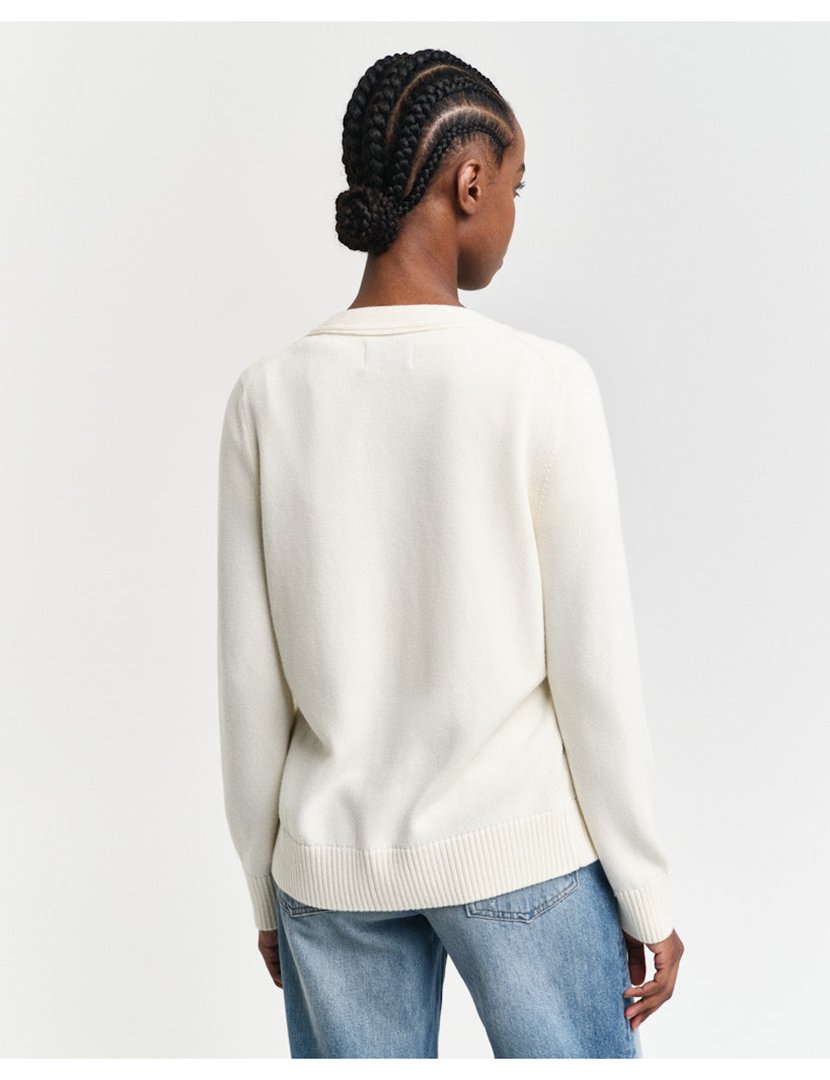 Beige Button Knit Cardigan