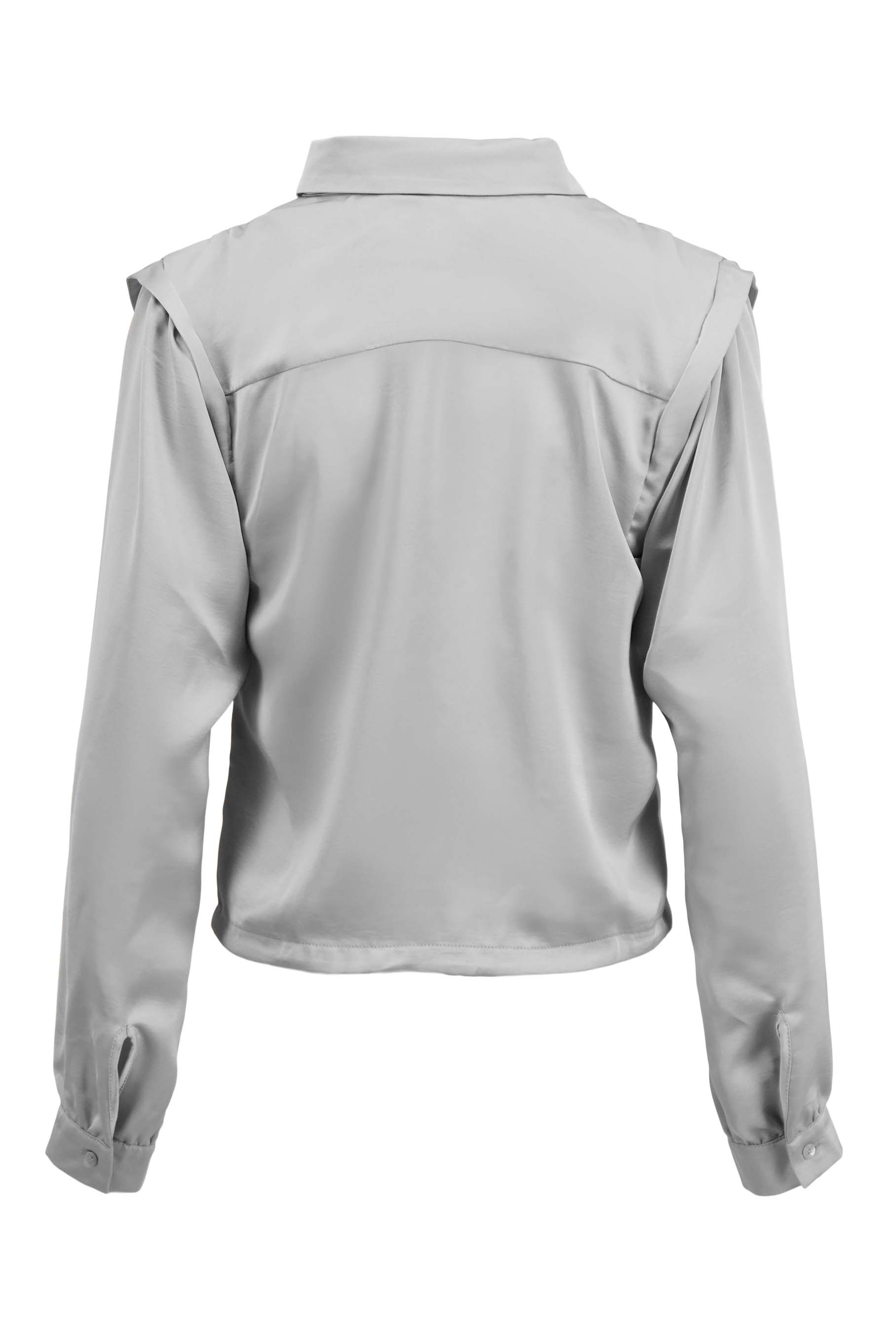 satijnen blouse met schouderdetail