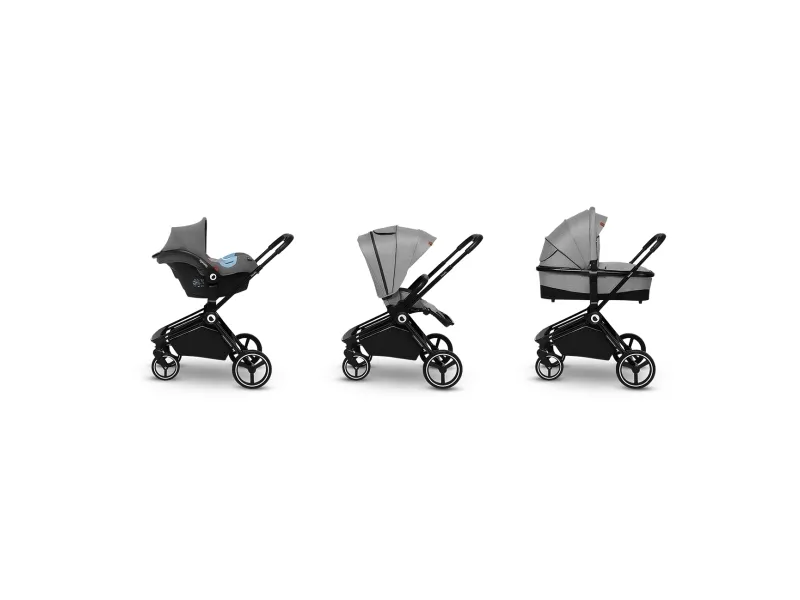 Lionelo 3 In 1 Strollers - Lo-Mika 3 In 1 Grey Stone