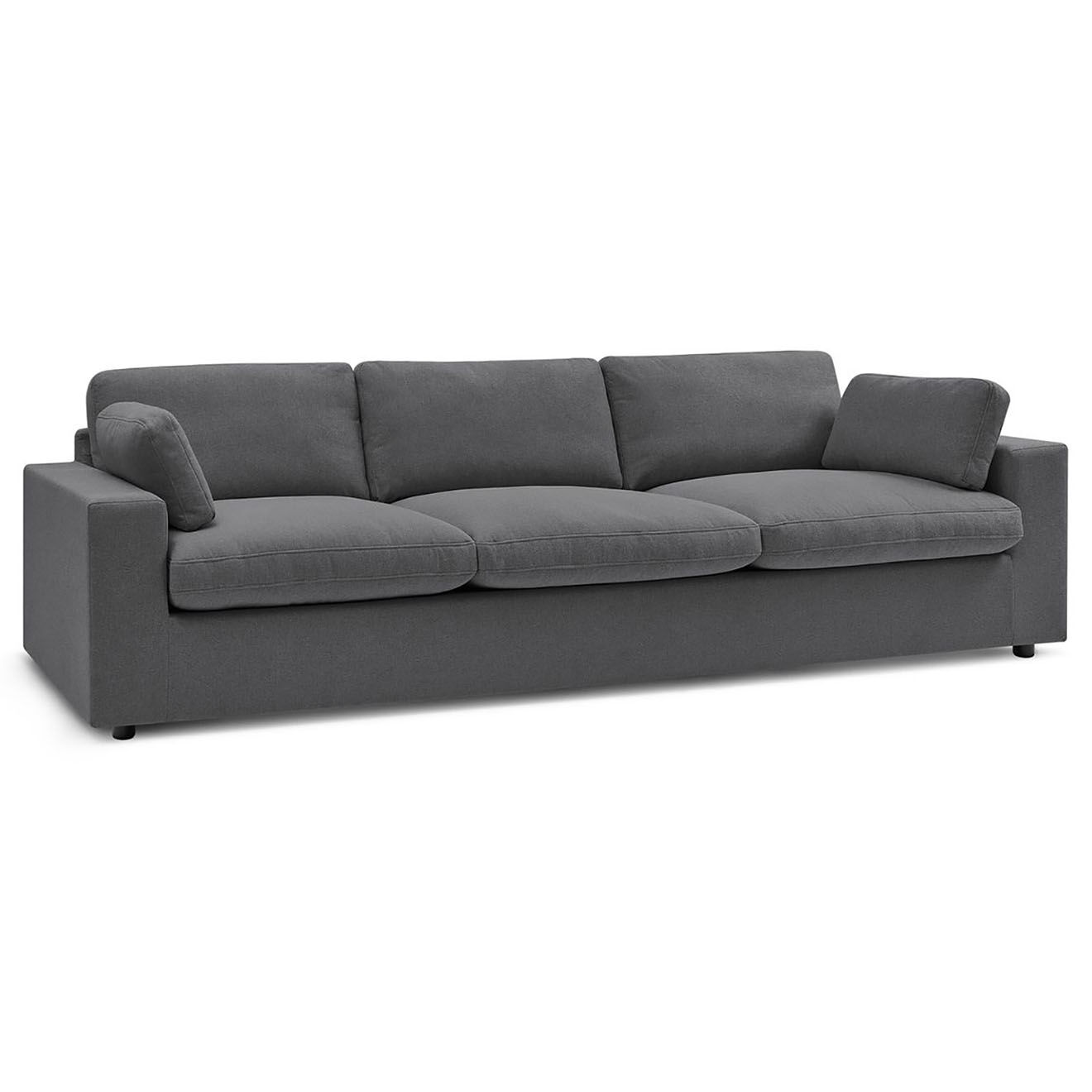 Bobochic Canapé droit fixe 4 places Belair gris foncé - 280x93x80 cm
