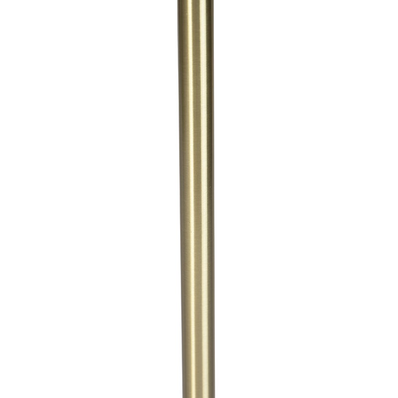 QAZQA - Moderne klassieke vloerlamp | Staande lamp | Vloerlamp | Lamp | Licht messing zonder kap - Simplo | Woonkamer | Slaapkamer - Langwerpig staal - LED-compatibel E27
