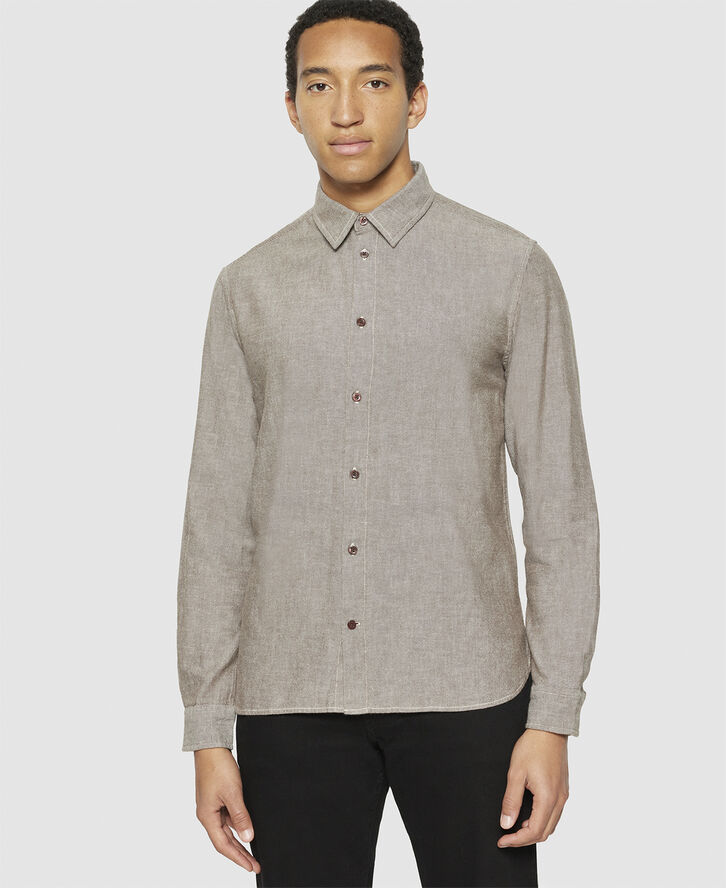 Knowledge Cotton Apparel Regular fit heavy twill flannel shirt - GOTS/Vegan Demitasse (brown)