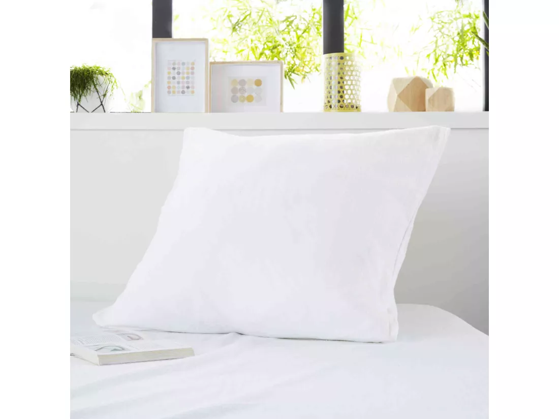 Lot de 2 protège oreillers 100% coton anti-rétrécissement absorbants silencieux et respirants 50x70 cm