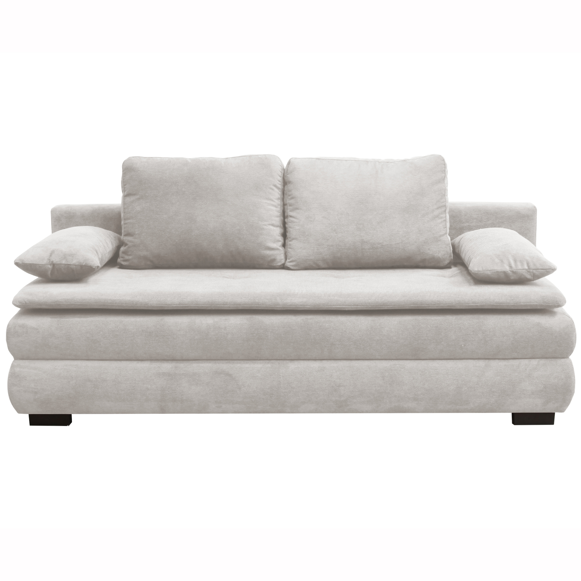 Schlafsofa - silber - mit Staukasten - 202 cm