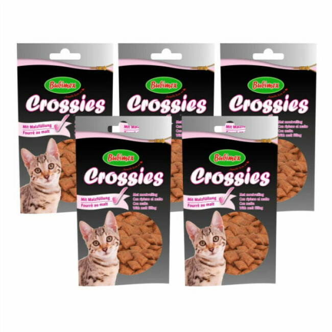 Biscuits fourrés au malt Bubimex Crossies pour chat