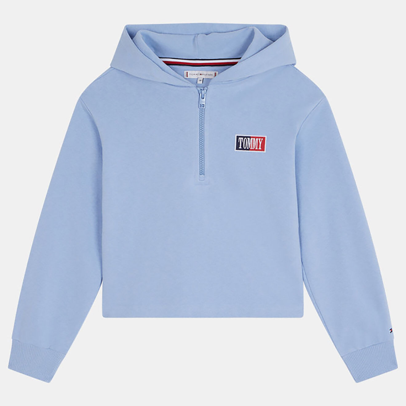 Tommy Hilfiger Sweat à capuche demi zip bleu ciel