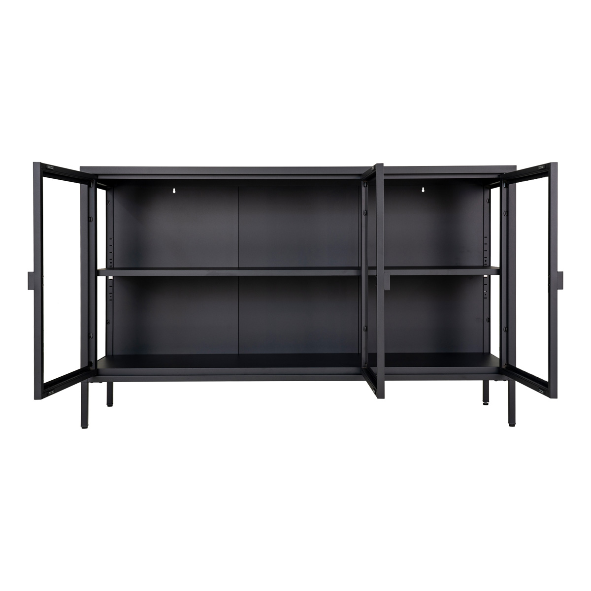 Metalen vitrinekast Dagmar Dagmar metalen vitrinekast zwart - 40 x 140 cm