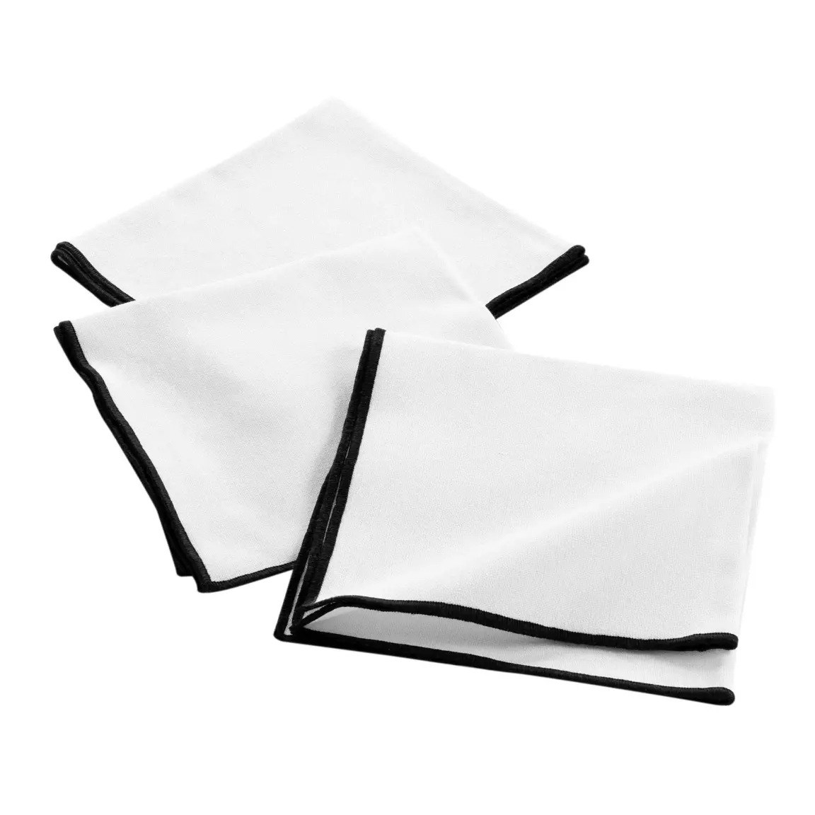 Lot de 3 serviettes coton recyclé (40 x 40 cm) Mistraline Blanches