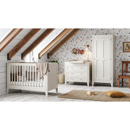 Chambre TRIO Lit 70x140 Commode Armoire MILENNE by Vox Blanc - VOX
