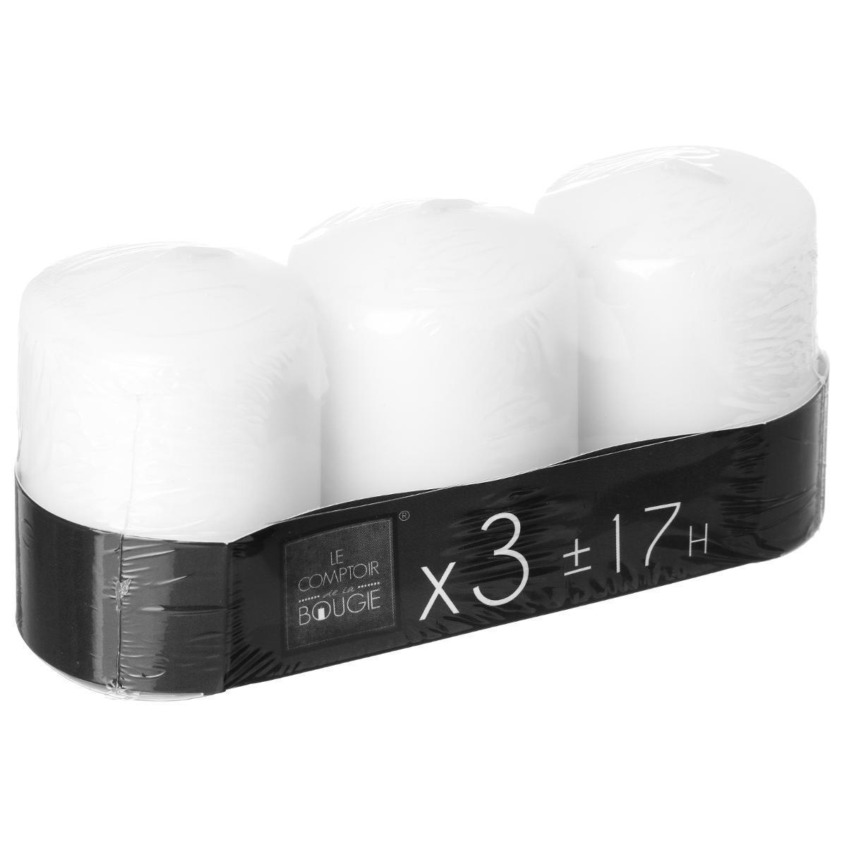 BOUGIE VOTIVE BLANC 110G 5X7.5CM X3 PIECES