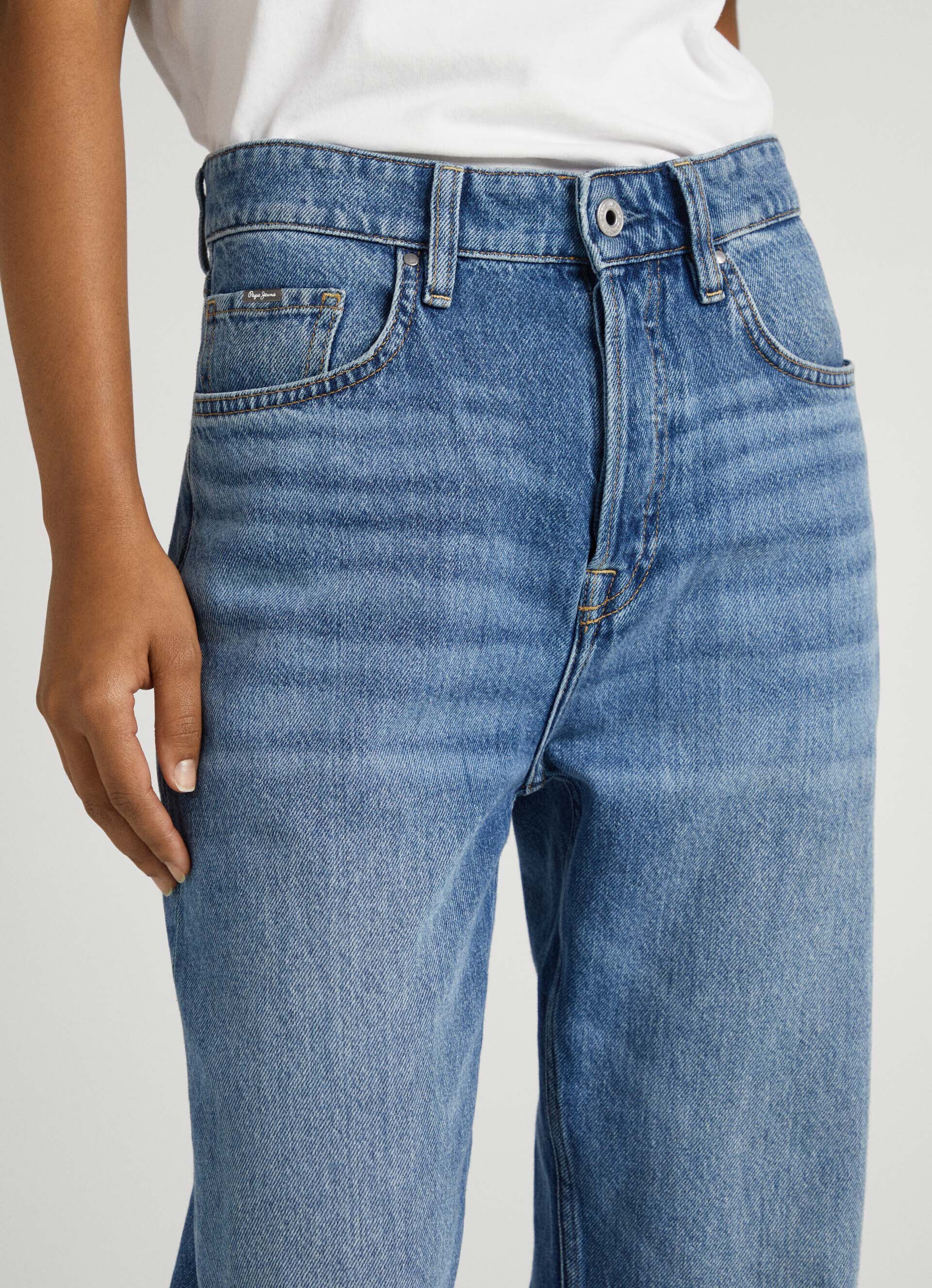 Calça jeans ROBYN de cintura alta e corte regular - jeans