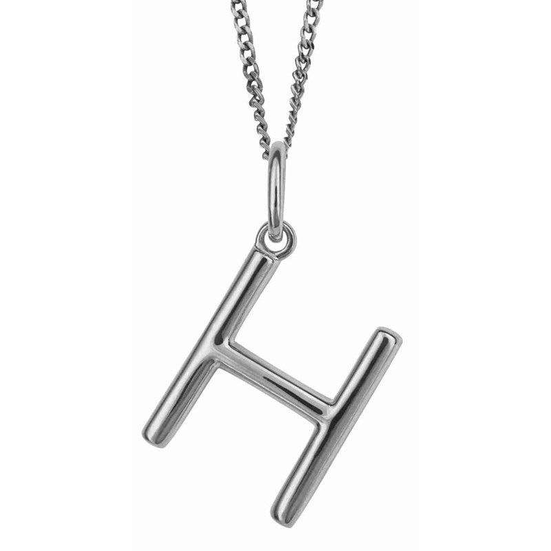 Collier lettre H en argent 925