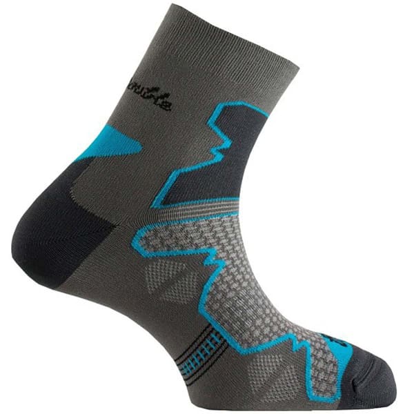 Chaussette randonnée THYO LA DOUBLE TREK MID GRIS/TURQUOISE