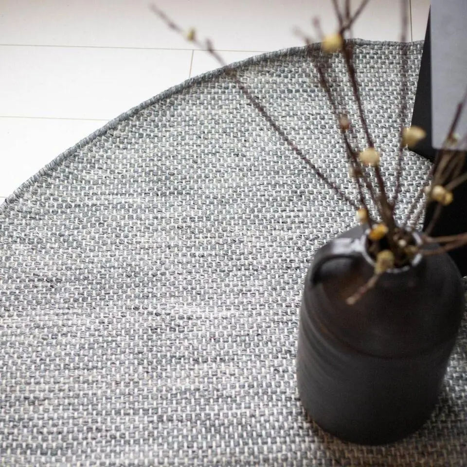 Interieur05 rond gerecycled Vloerkleed Ciro grijs - 220 x 220 cm