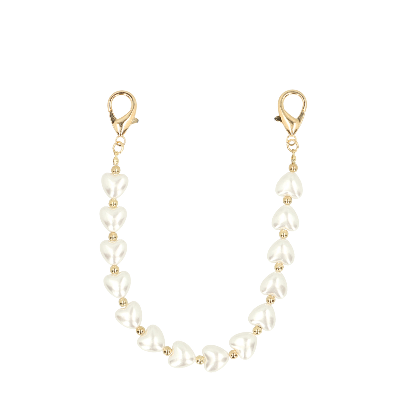 Off white kleurige hartjes bag charm