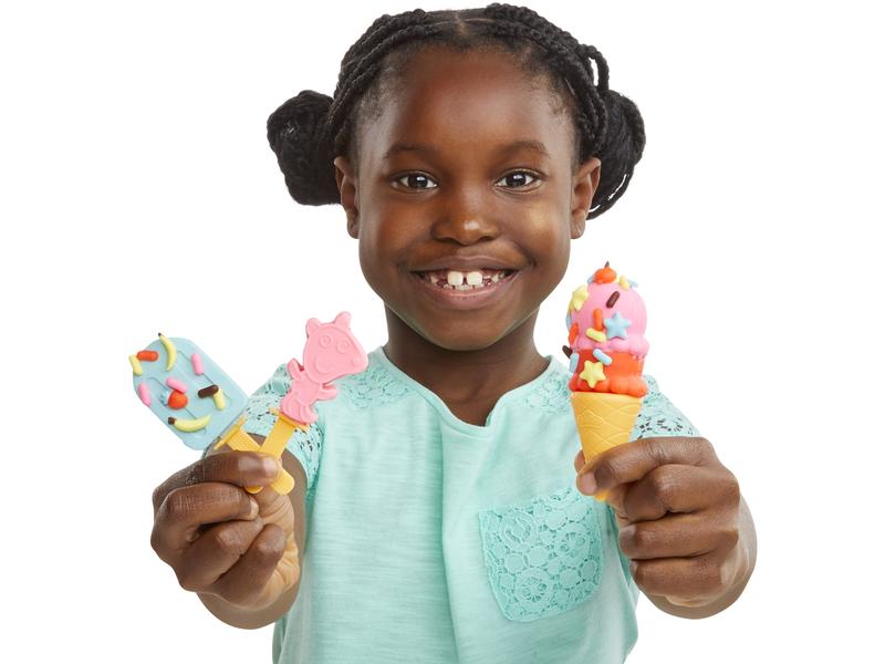 Play-Doh Knetspielzeug Peppa`s Ice Cream Playset Peppas Eiscreme-Spielset mit 5 Knetdosen