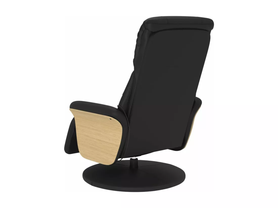 Fauteuil inclinable massant repose-pieds noir similicuir