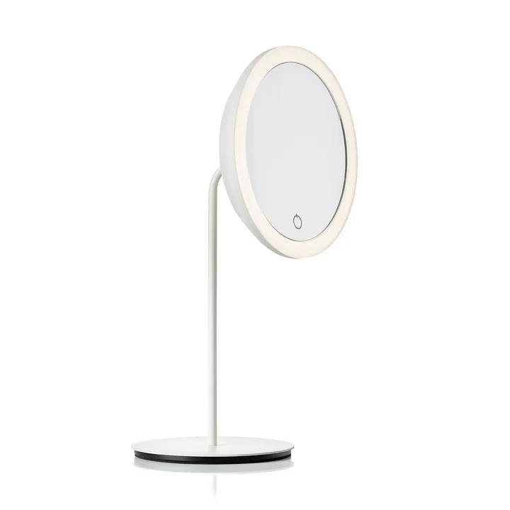 Zone Denmark - Kosmetikspiegel mit 5-fach Vergrösserung und LED-Beleuchtung, Ø 18 cm, weiss