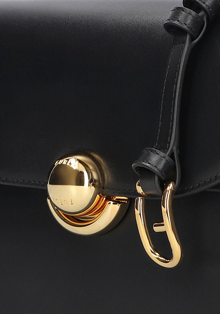 zwarte furla schoudertas sfera s crossbody round