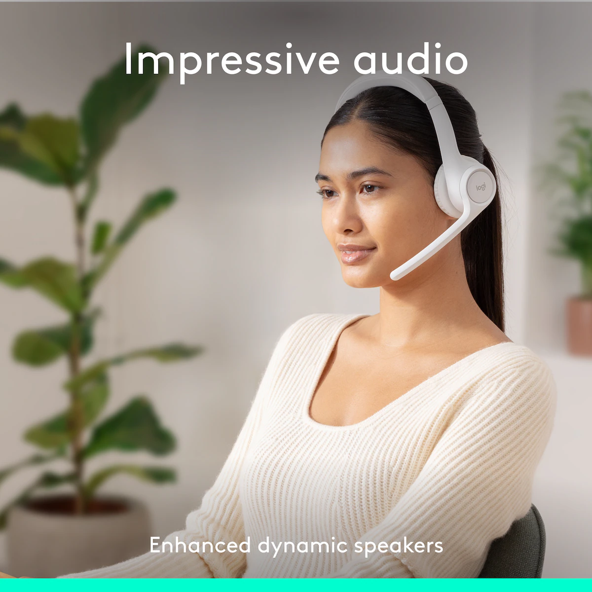 Logitech Zone 300 trådløst headset (off white)