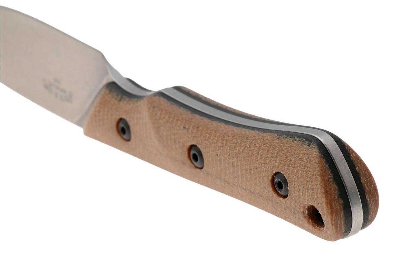 White River Knives Brave WRSS-BRV-MNB Stonewashed Magnacut, Natural Canvas Micarta, jachtmes, Smith and Sons design