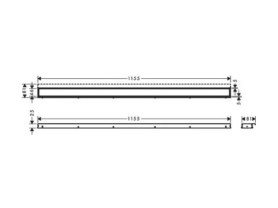 Caniveau de douche 120 cm HANSGROHE RainDrain Match noir mat
