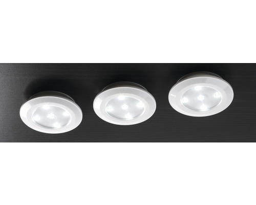 LED-verlichtingsset, wit, 3+1 op batterijen met afstandsbediening, 2-traps dimbaar, 3 lampen