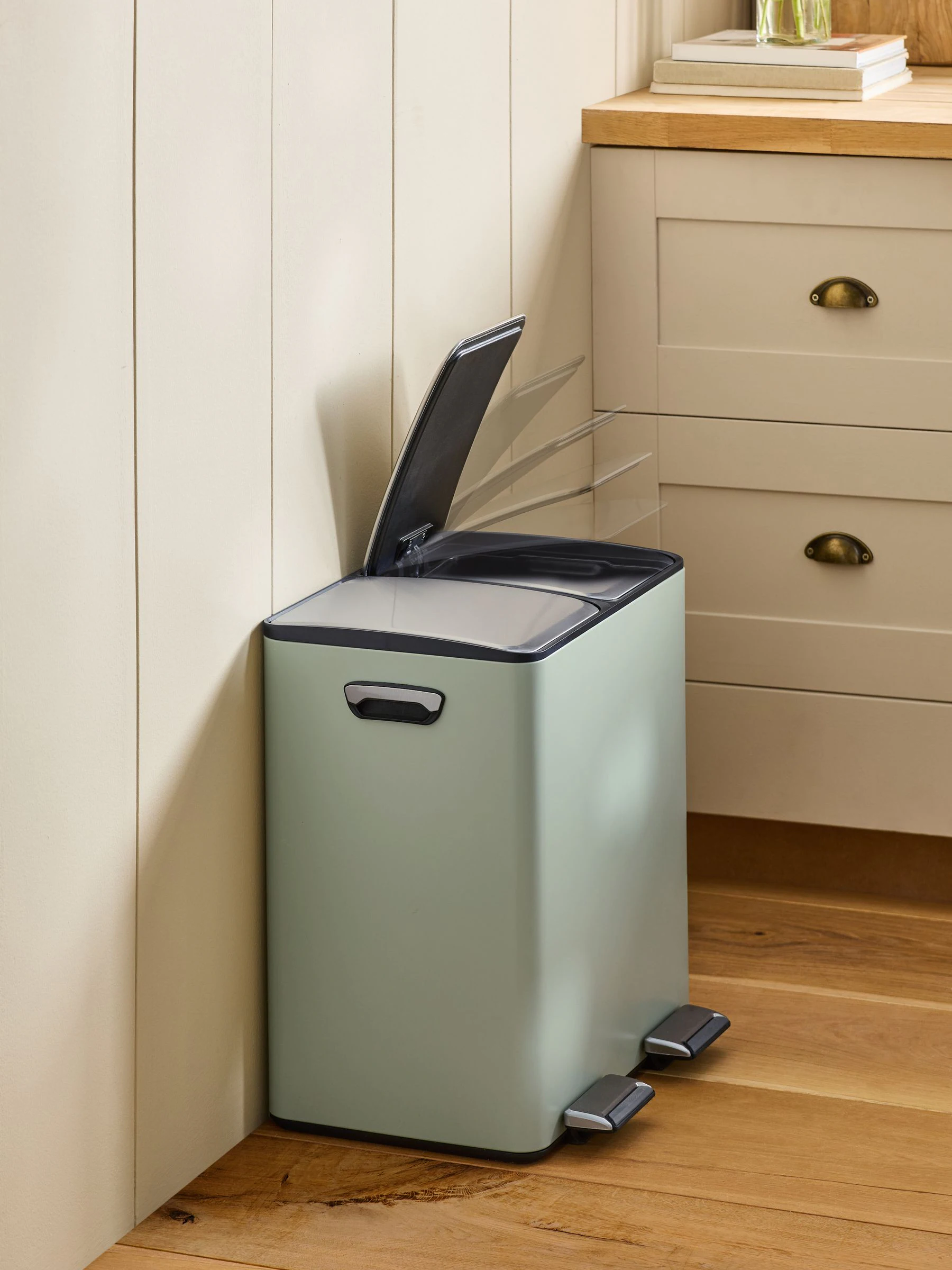 40L 3 compartment Recycling Soft Close Pedal Bin