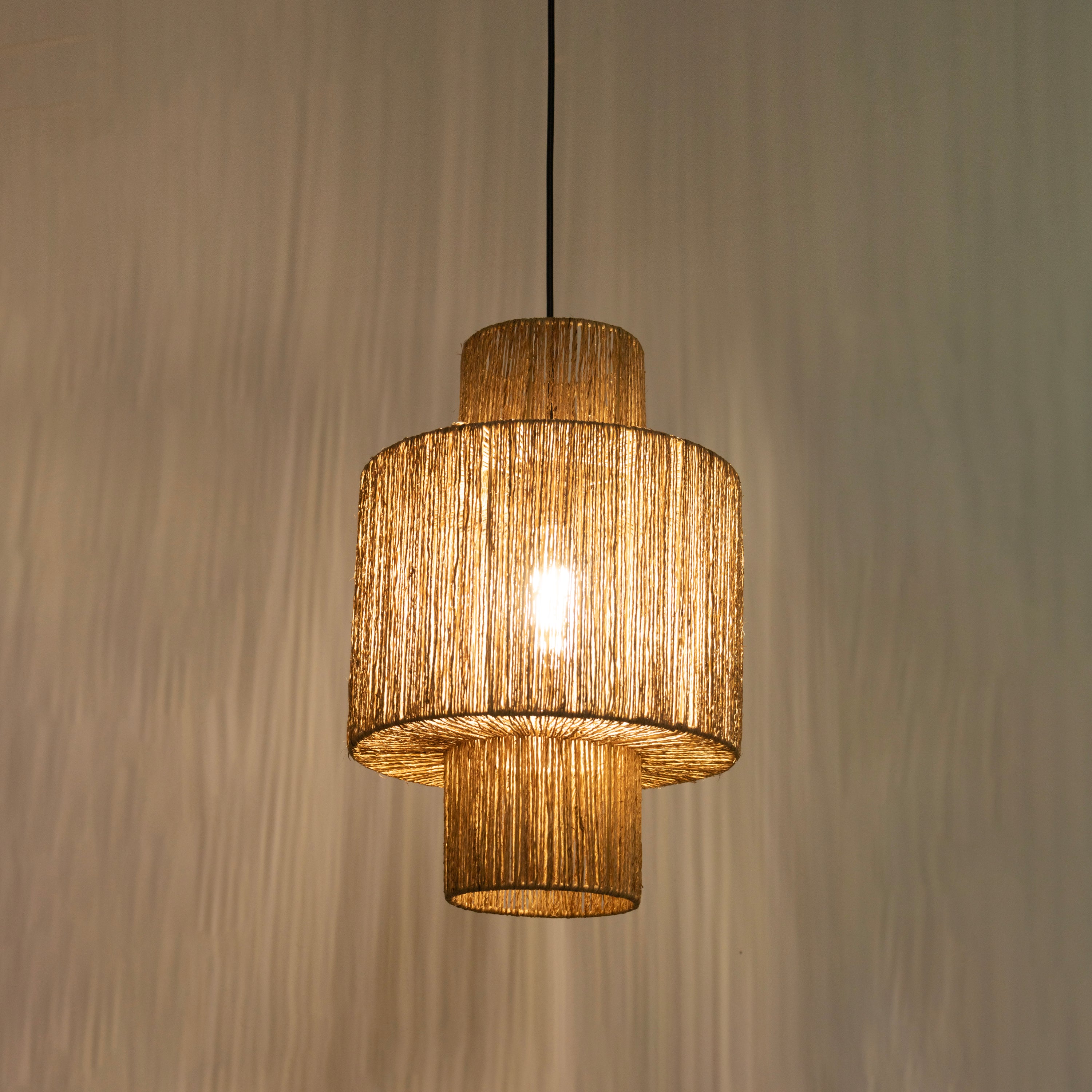 Abat-jour pour suspension - charles - jute - marron - cezare - ø30cm