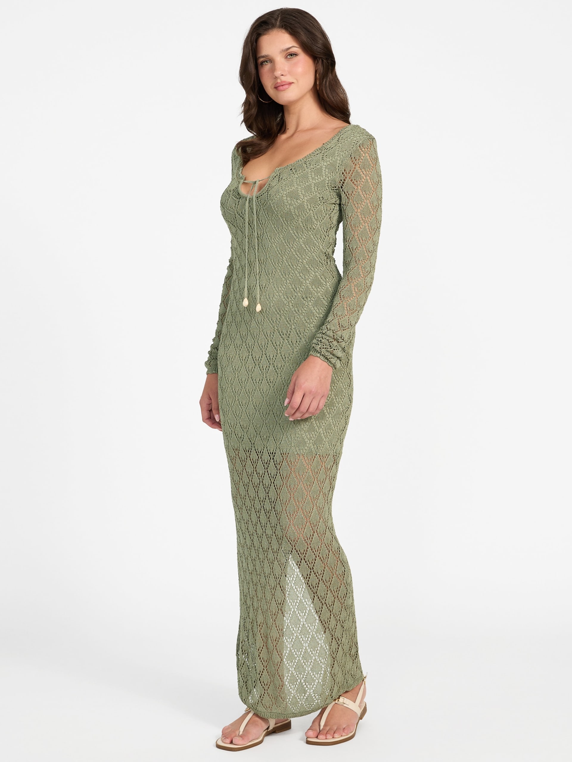 Vestido longo Alba Pointelle