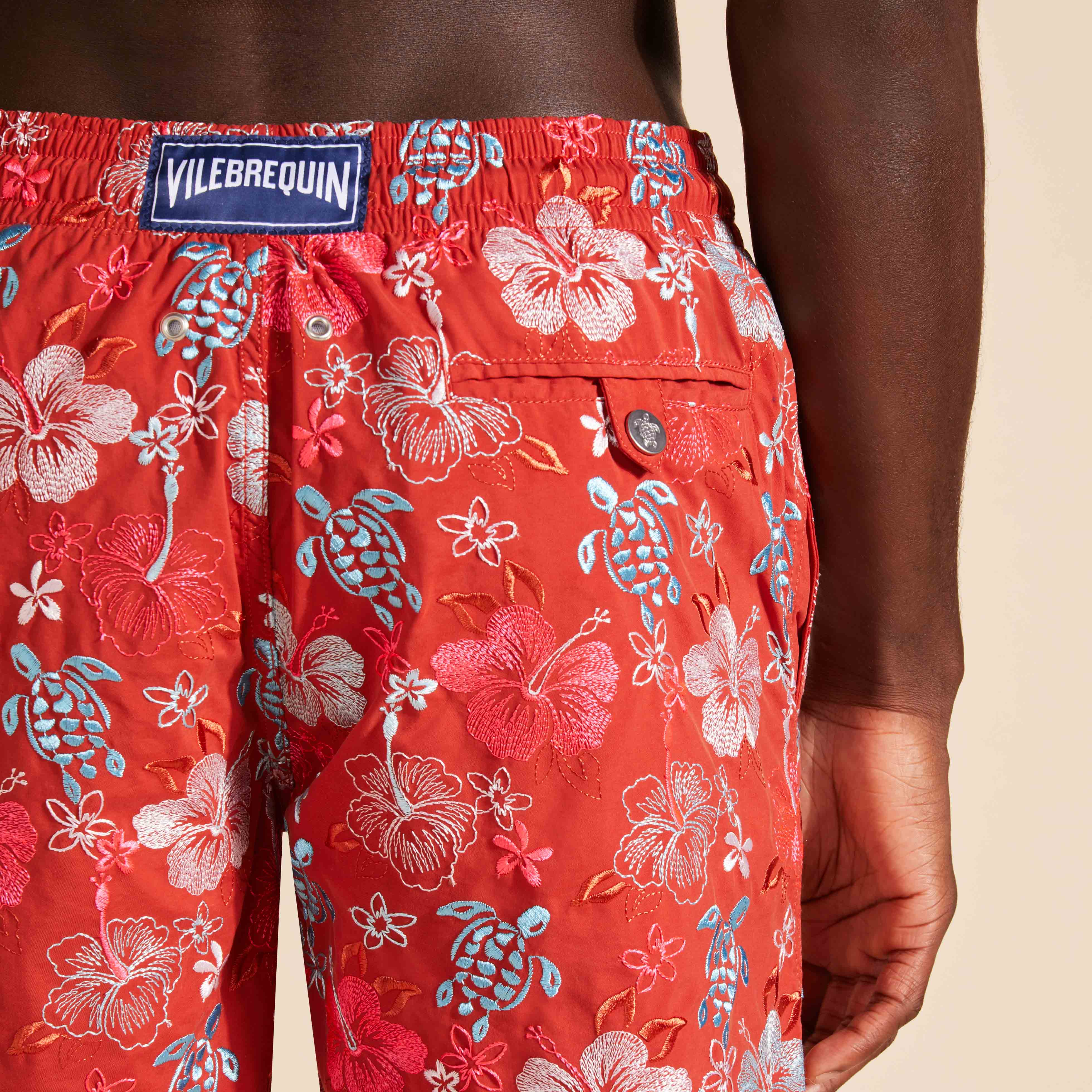 Maillot de Bain Homme Brodé Tropical Turtles | Short de Bain Homme Vilebrequin
