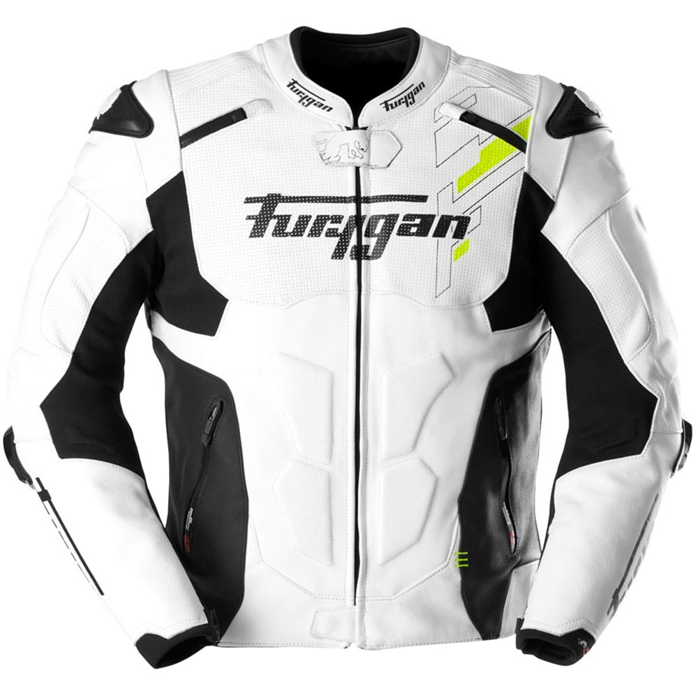 Furygan - Blouson Raptor Evo 3 Blanc / Noir / Jaune fluo