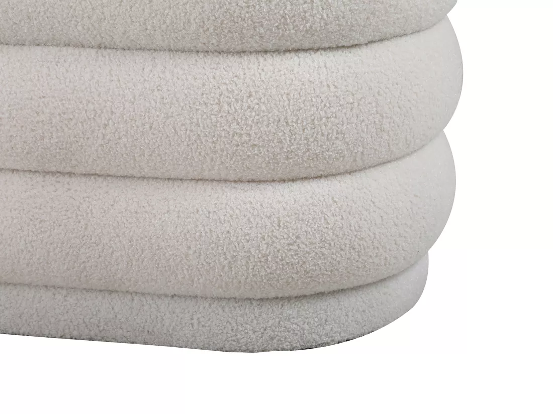Banc coffre - Tissu bouclette - Blanc - ECAMBI