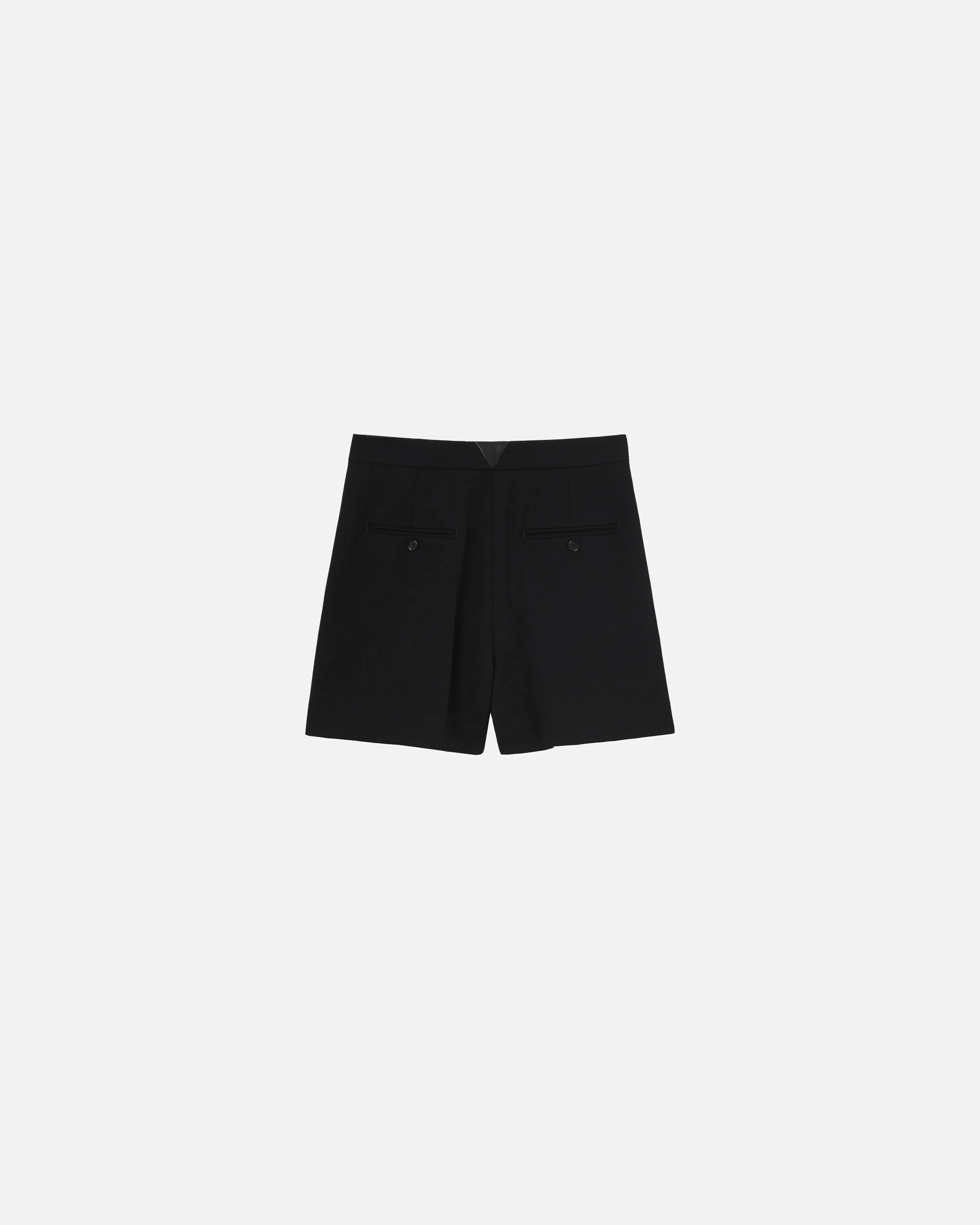 Shorts sergé sur mesure avec plis | Noir