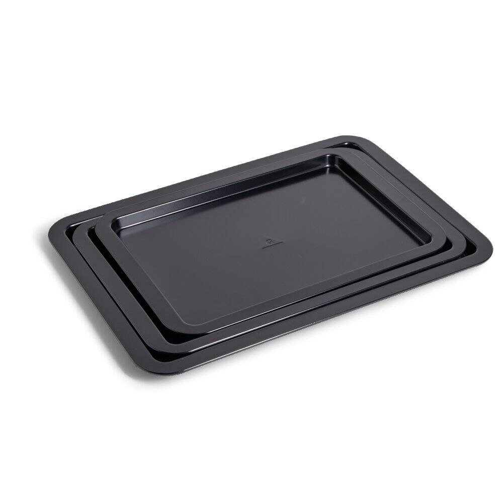 Lot de 3 plaques à four métal noir 38/43/48x29cm