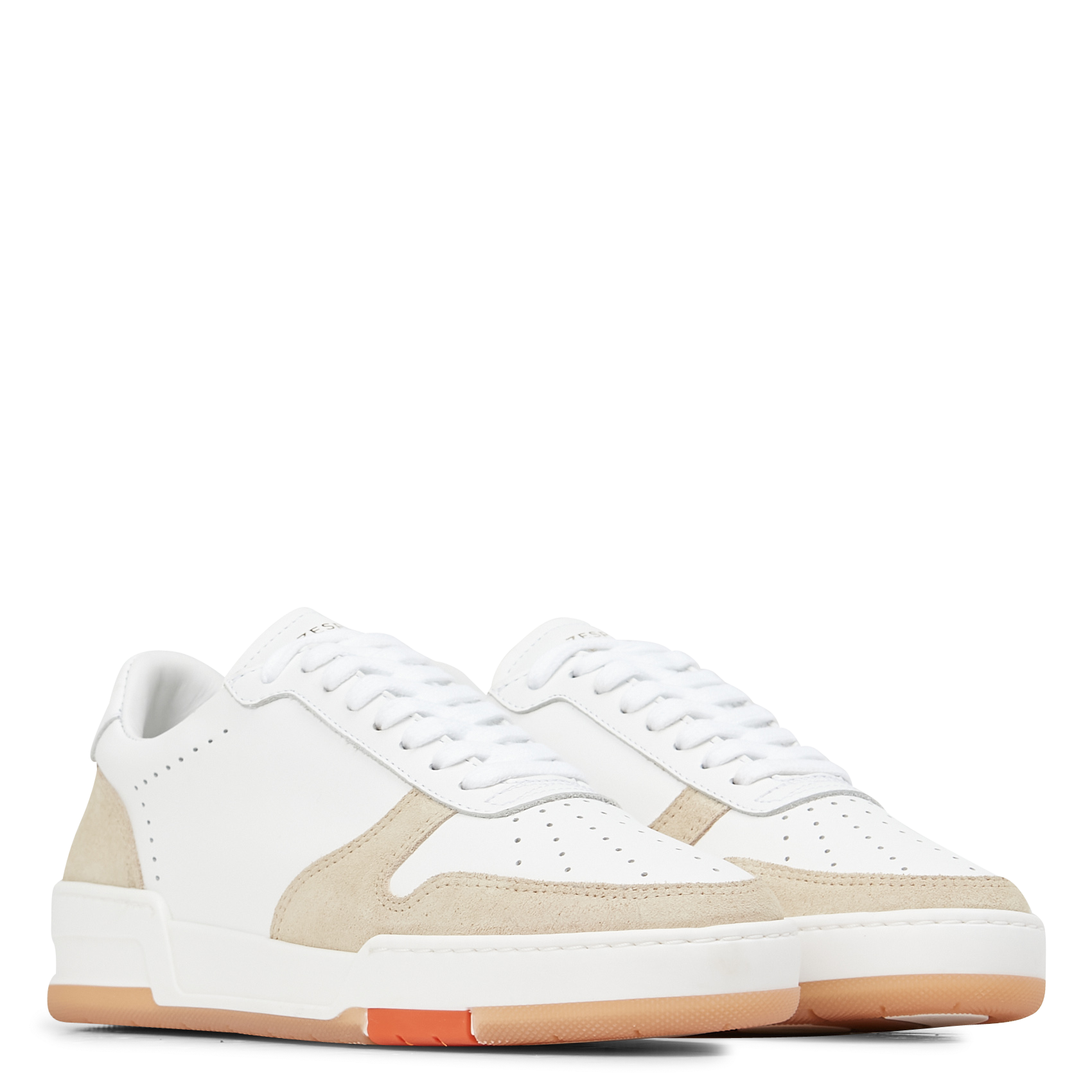 Baskets basses en cuir de veau| Beige