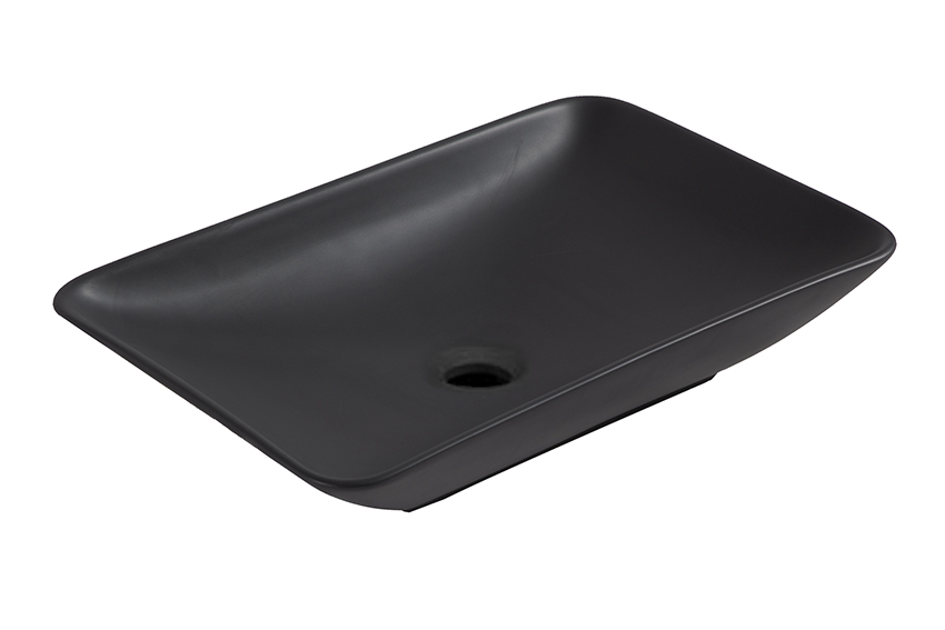 Mueller Kare opzet wastafel 58x36x11cm mat zwart