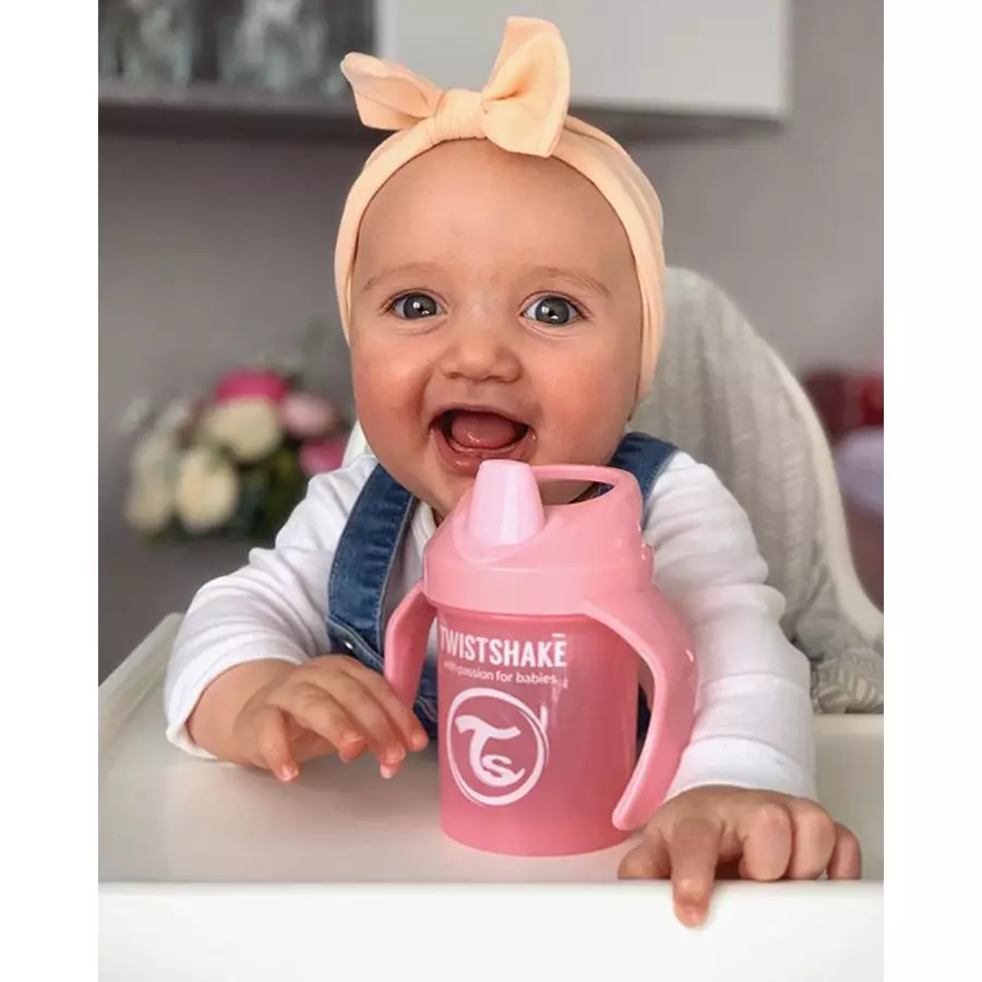 Twistshake Trinkbecher Mini ab 4 Monate 230 ml, Pearl Pink