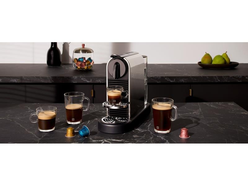 De'Longhi Kaffeemaschine Nespresso CitiZ Platinum EN220.M S Elegante Nespressomaschine der Original Line mit Heisswasser-Funktion