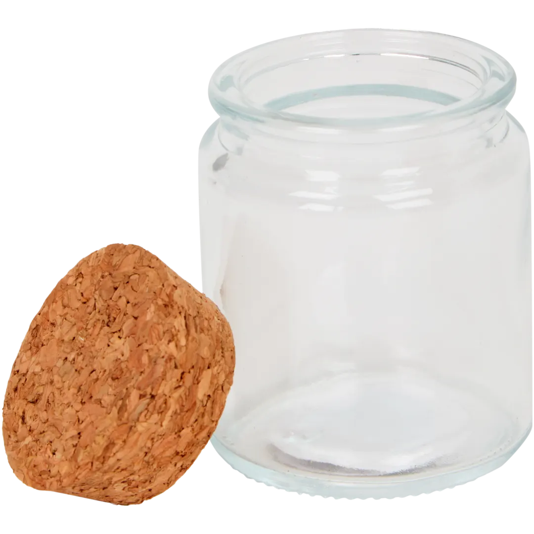 Glazen pot met kurk 5 x 5 x 6 cm | diverse varianten