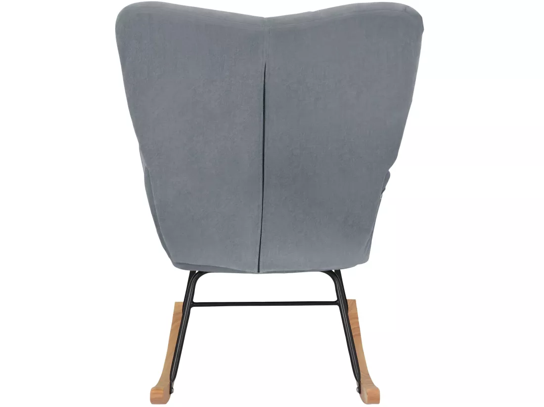 Elza Rocking Chair Velours Gris