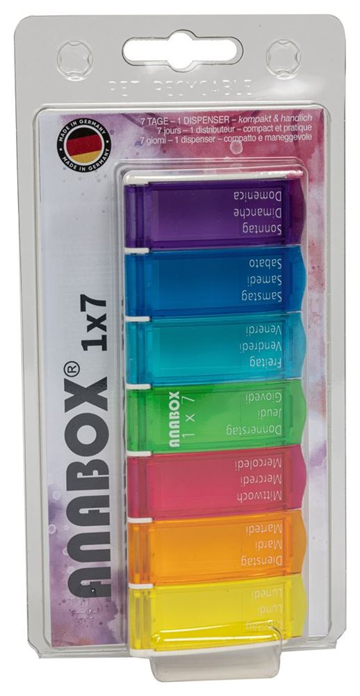 Anabox Medidispenser 1x7 bunt deutsch/französisch/italienisch im Blister 1 Stk