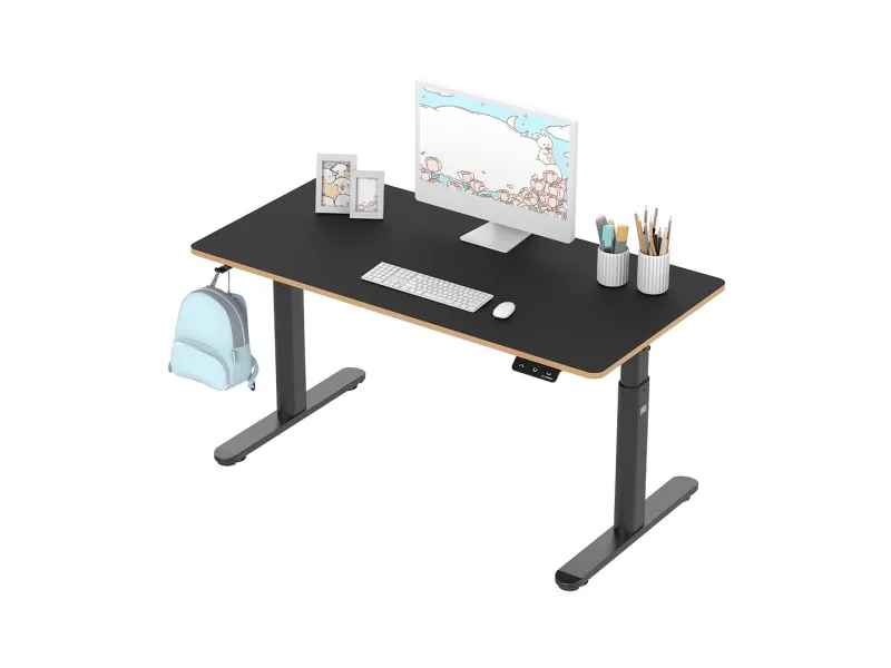 Ultradesk Pulsar, Lige, Rektangulær form, MDF, Stål, Spil, Sort