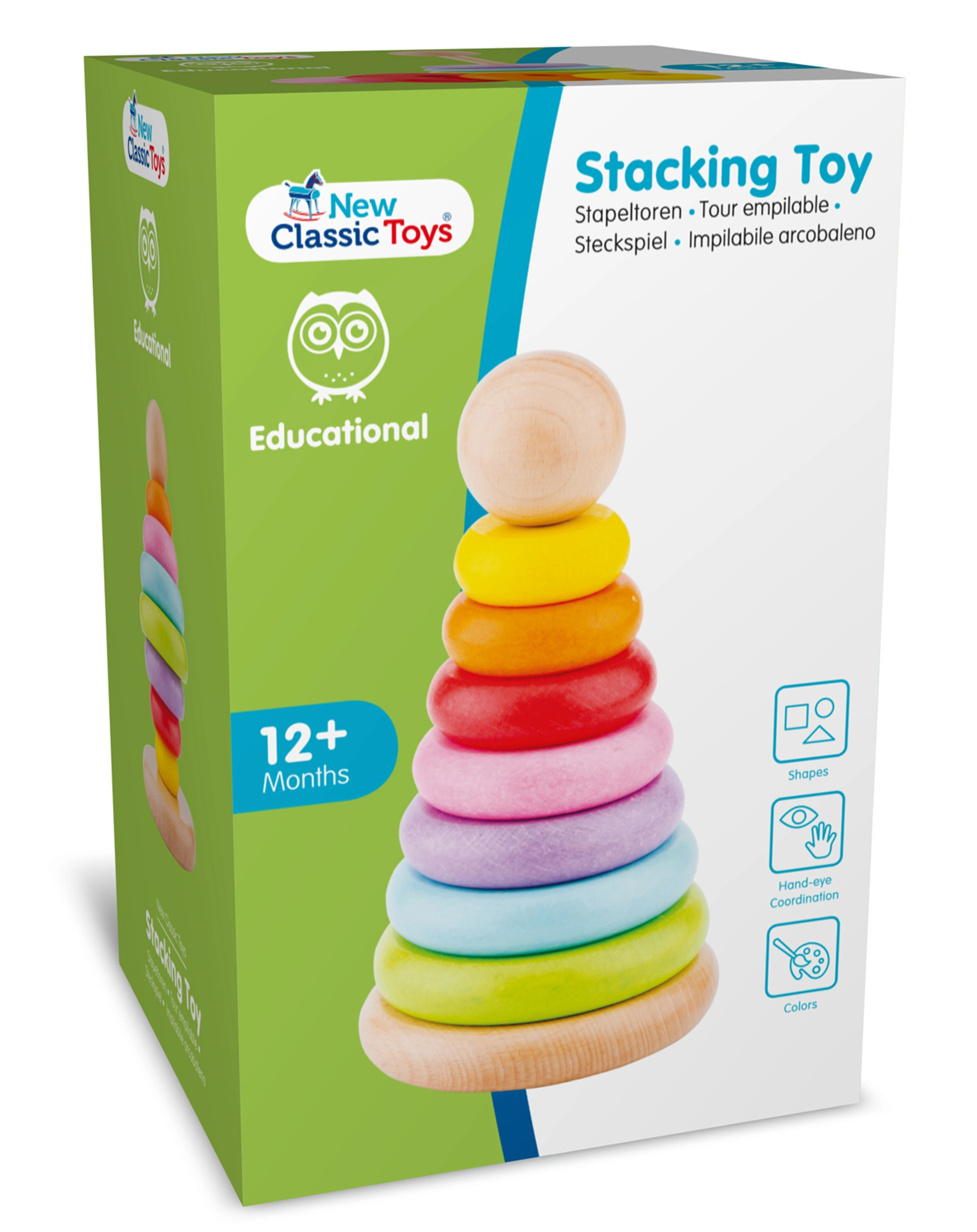Stapelturm REGENBOGEN 8-teilig aus Holz