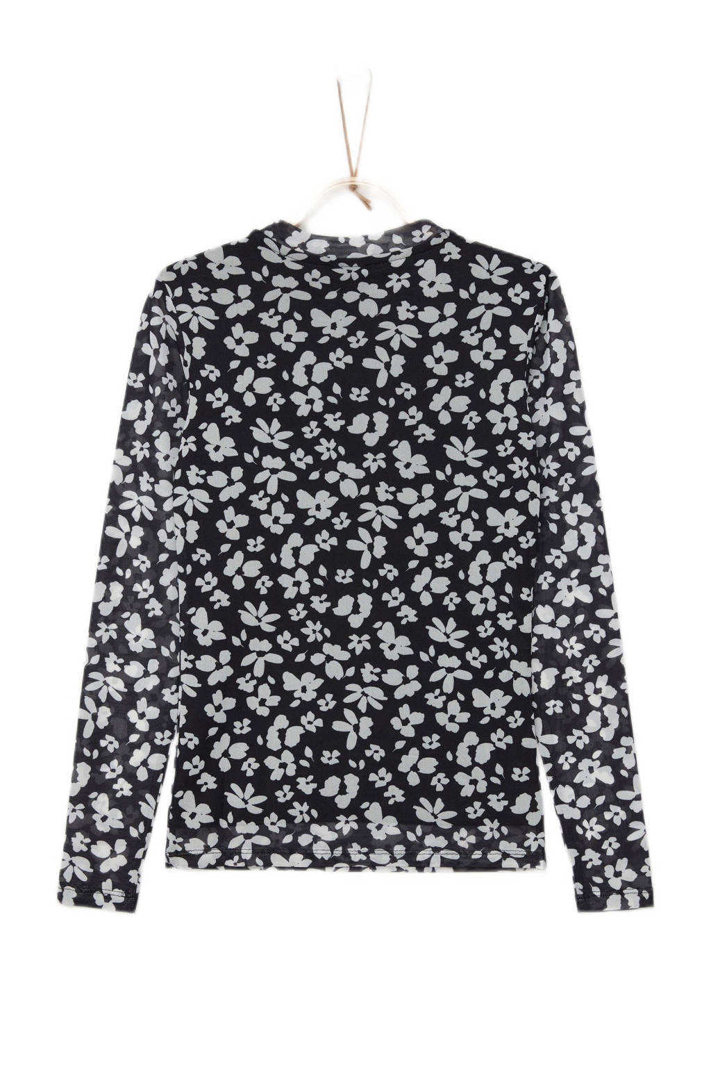 s.Oliver gebloemde longsleeve zwart/wit