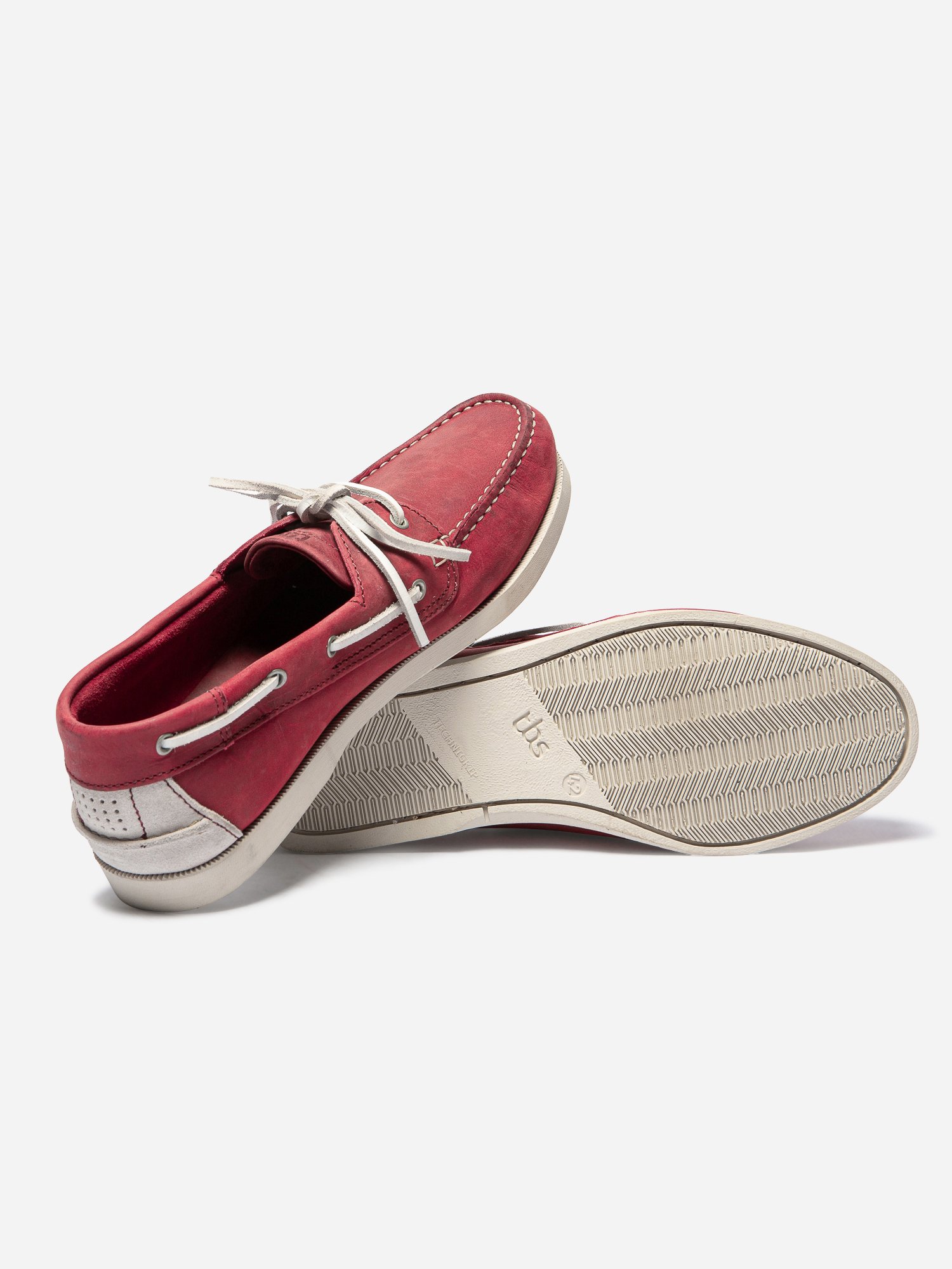Chaussures Bateau Homme Cuir Rouge